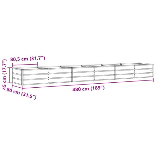Кашпа Светлосиво 480 x 80 x 45 cm Стомана
