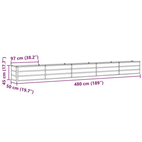 Кашпа Светлосиво 480 x 50 x 45 см Галванизирана стомана