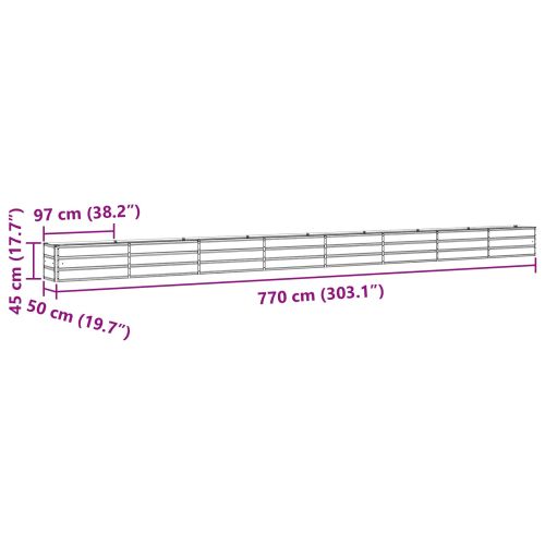 Кашпа Антрацит 480 x 50 x 45 см Галванизирана стомана