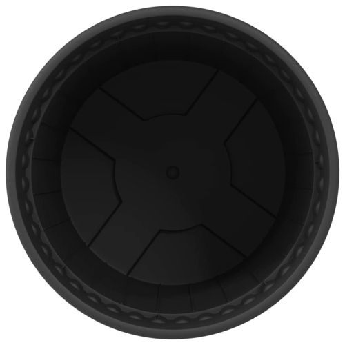 Кръгла саксия за цветя 24 pcs Черно Ø 17 x 14 см Пластмаса