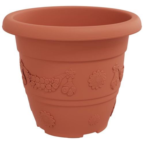 Кръгла саксия за цветя 6 pcs Червено тухла Ø 26 x 21.5 см