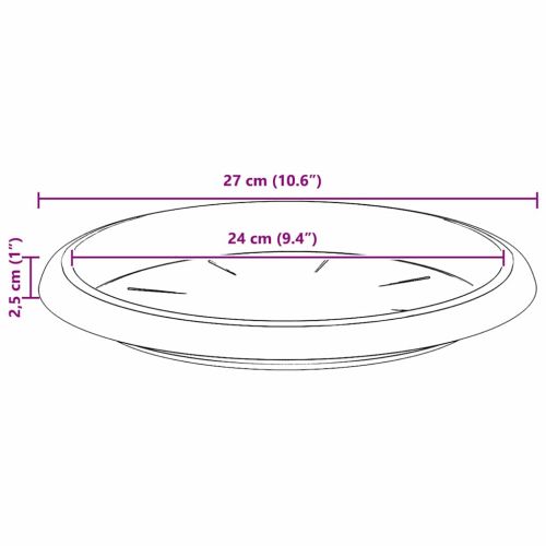 Кръгъл поднос за цветя 24 pcs Червено тухла Ø 27 x 2,5 см