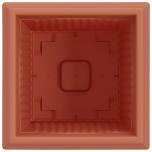 Квадратна цветна саксия 6 pcs Червено тухла 20 x 20 x 16 см