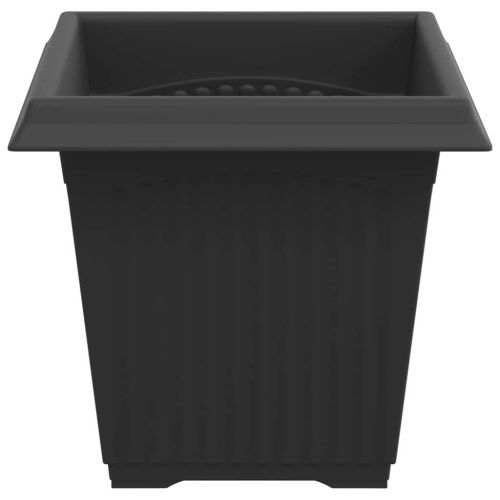Квадратна цветна саксия 6 pcs Черно 16 x 16 x 14 см Пластмаса