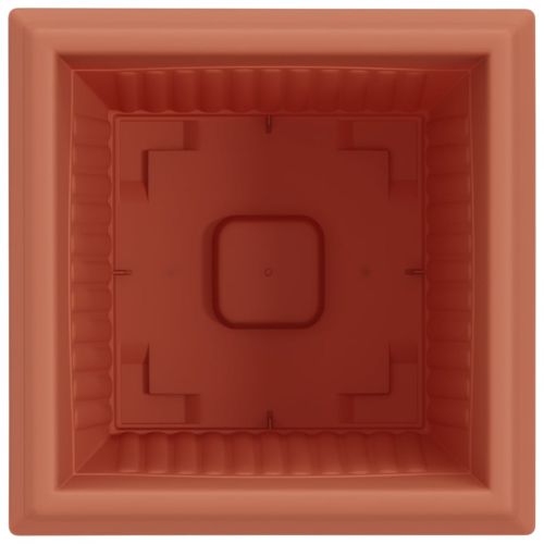 Квадратна цветна саксия 24 pcs Червено тухла Пластмаса