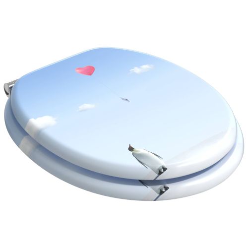 Мека затваряща се тоалетна седалка Синьо 44 x 38 см ПДЧ