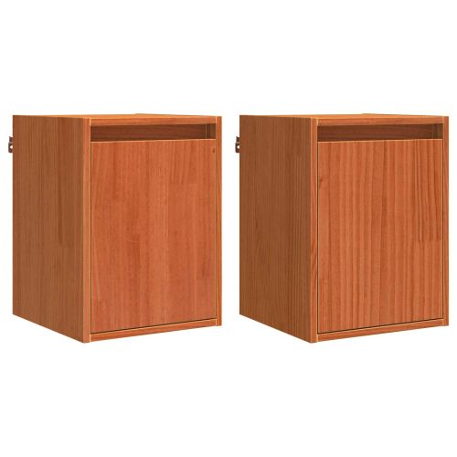 Стенен шкаф 2 pcs Кафяво с восъчно покритие 30 x 30 x 40 cm