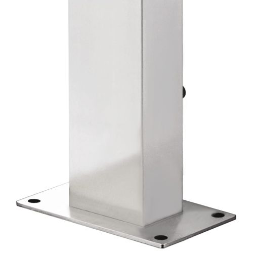 Градински душ със сива основа, 225 см, неръждаема стомана