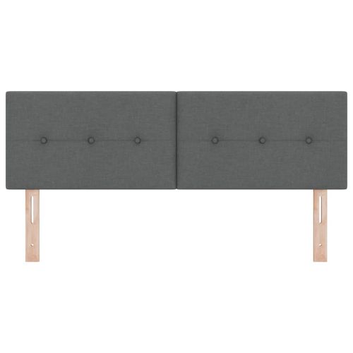 LED глава с LED ленти с таблото Тъмен сив 144 см текстил