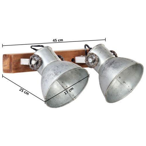 Индустриална стенна лампа сребриста 45x25 см E27