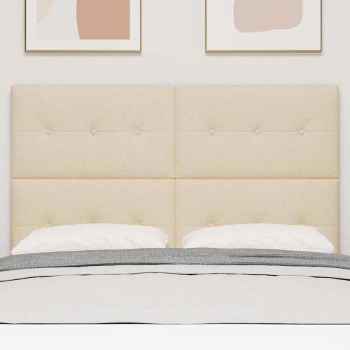 Табла за легло с регулируема височина Крем 160 cm текстил