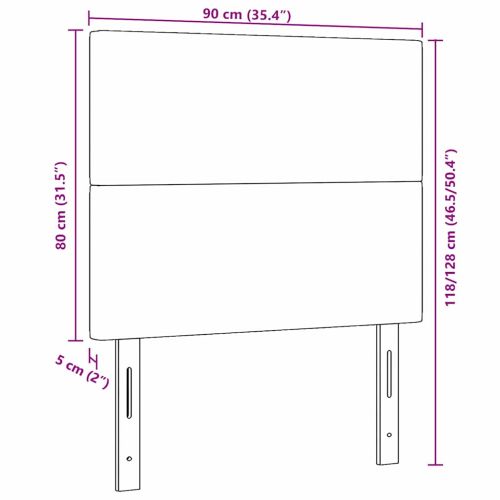LED глава с LED ленти с таблото Тъмен сив 90 cm Кордюрова тъкан