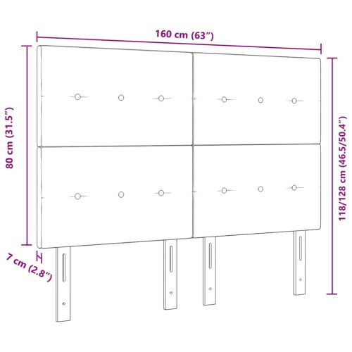 LED глава с LED ленти с таблото Черен 160 cm текстил