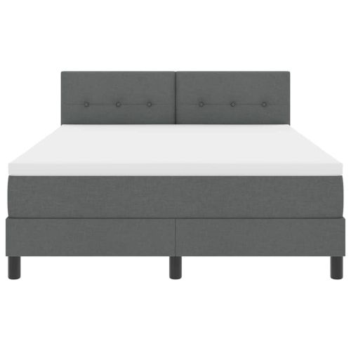Легло с пружинирана основа Тъмен сив 140 x 190 cm текстил