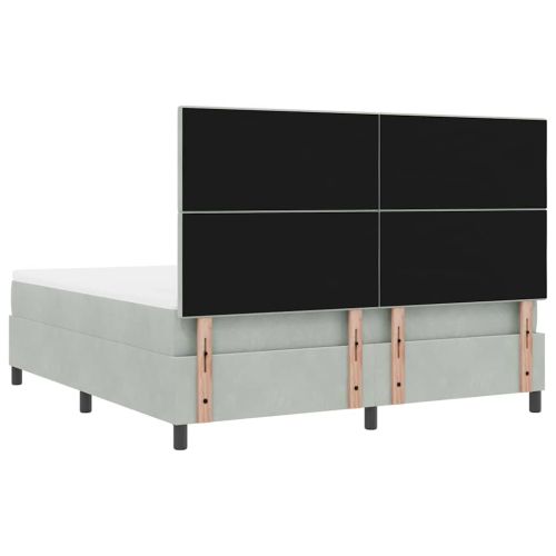 Легло с пружинирана основа Светлосиво 180 x 200 cm Кадифе