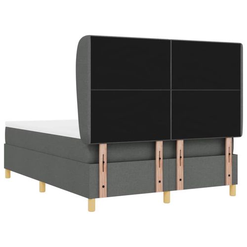 Легло с пружинирана основа Тъмен сив 200 x 140 cm текстил