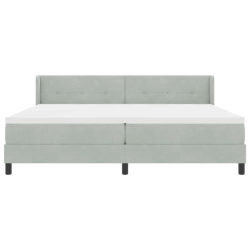 Легло с пружинирана основа Светлосиво 200 x 200 cm Кадифе