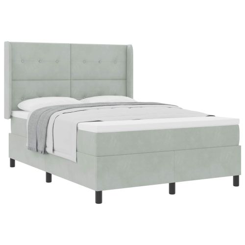 Легло с пружинирана основа Светлосиво 140 x 190 cm Кадифе