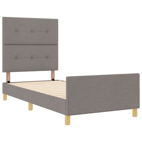 Рамка за легло с таблото Таупе 90 x 190 cm текстил