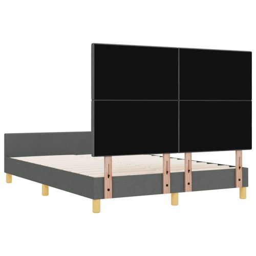 Рамка за легло с таблото Тъмносив 140 x 190 cm текстил