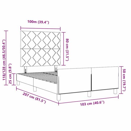Рамка за легло с таблото Крем 100 x 200 cm текстил
