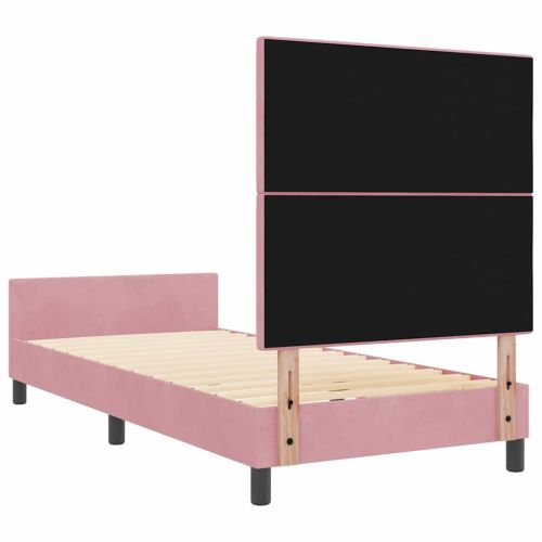Легло с пружинирана основа с таблото Розово 90 x 190 cm Кадифе