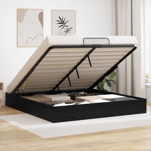 Отоманско легло със съхранение Черен Дъб 203 x 160 x 25 см