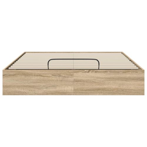 Отоманско легло със съхранение Сонома дъб 203 x 120 x 25 см