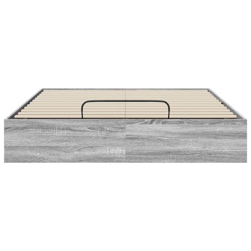 Отоманско легло със съхранение Сиво Сонома 203 x 120 x 25 см