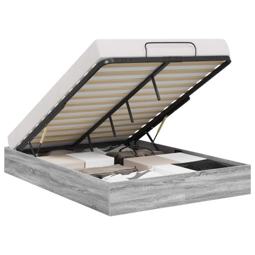 Отоманско легло със съхранение Сиво Сонома 193 x 135 x 25 см