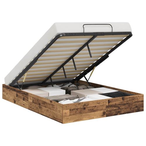 Отоманско легло със съхранение Старо дърво 193 x 135 x 25 см