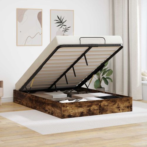 Отоманско легло със съхранение Пушена Дъб 193 x 120 x 25 см