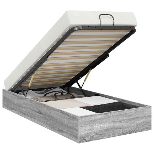 Отоманско легло със съхранение Сиво Сонома 193 x 90 x 25 см