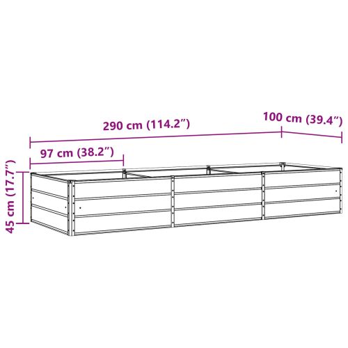 Кашпа Слонова кост 195 x 100 x 45 см Галванизирана стомана