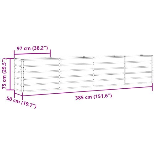 Кашпа Светлосиво 480 x 50 x 45 см Галванизирана стомана