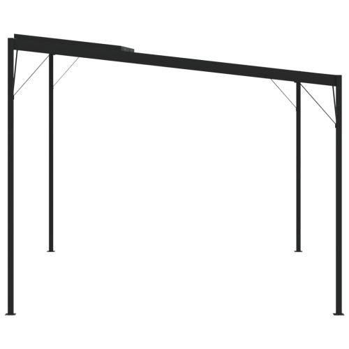 Беседка с покрив, антрацит, 4x3x2,5 м, алуминий и стомана