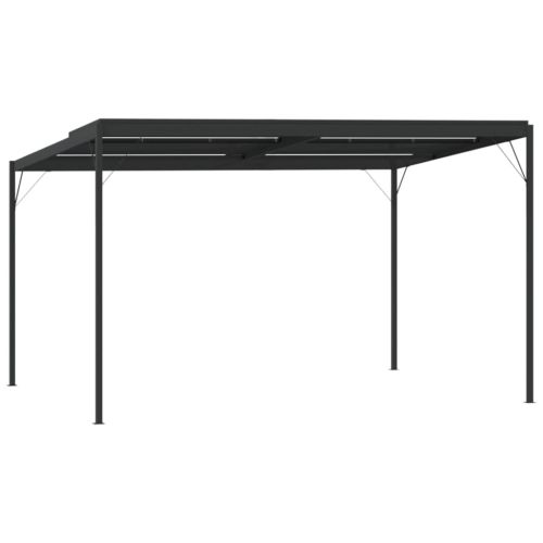 Беседка с покрив, антрацит, 4x3x2,5 м, алуминий и стомана