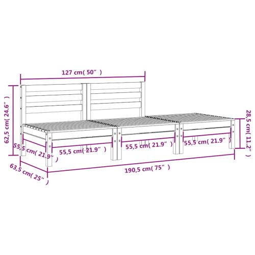 Градински диван, 3-местен, импрегниран бор