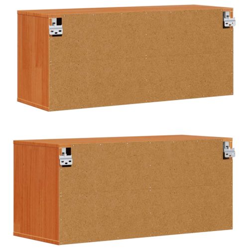 Стенен шкаф 2 pcs Кафяво с восъчно покритие 80 x 30 x 35 cm