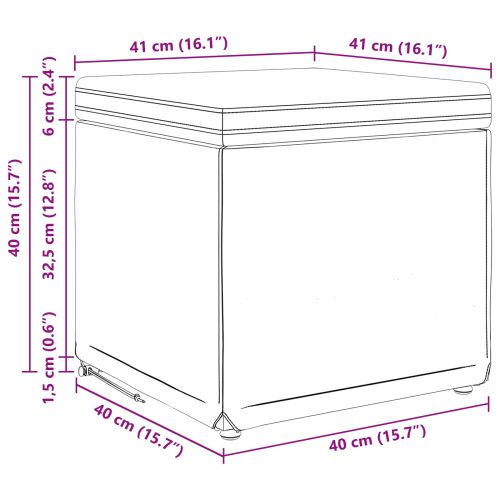 Стук Синьо 41 x 41 x 40 см Кадифе и инженерна дървесина