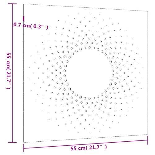 Градинска декорация 55x55 см кортенова стомана дизайн слънце
