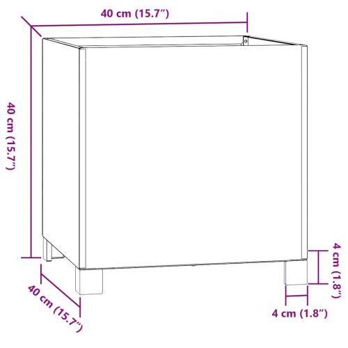 Кашпи с крака, 2 бр, ръждиво, 40x40x40 см, кортенова стомана