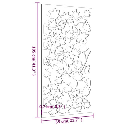 Градинска декорация 105x55 см стомана кортен дизайн кленов лист