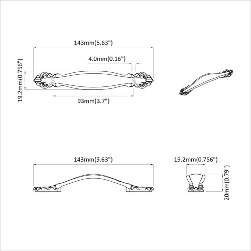 Дръжка 923 pcs Златист Цинкова сплав