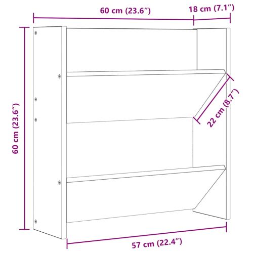 Стенни шкафове за обувки 4 бр черни 60x18x60 см инженерно дърво