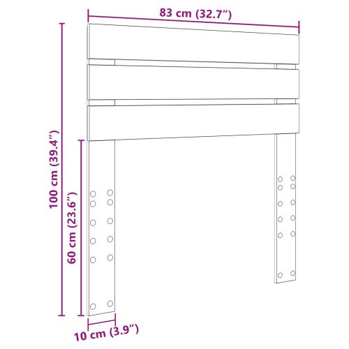 Облегалка за глава Бяло 80 cm Инженерно дърво