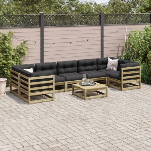 Градински комплект диван от 8 части, импрегниран бор