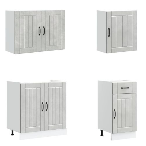 Комплект кухненски шкафове от 7 части Lucca, инженерно дърво