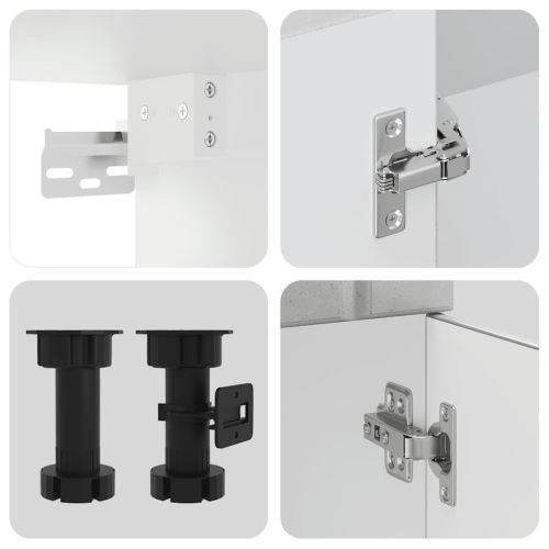 Комплект кухненски шкафове от 8 части "Lucca", бетонно сив, инженерно дърво