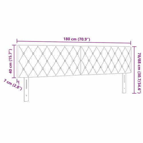 LED глава с LED ленти с таблото Тъмен сив 180 cm Кадифе